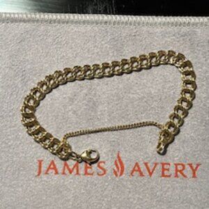 James Avery 14k Medium Double Curb Charm Bracelet